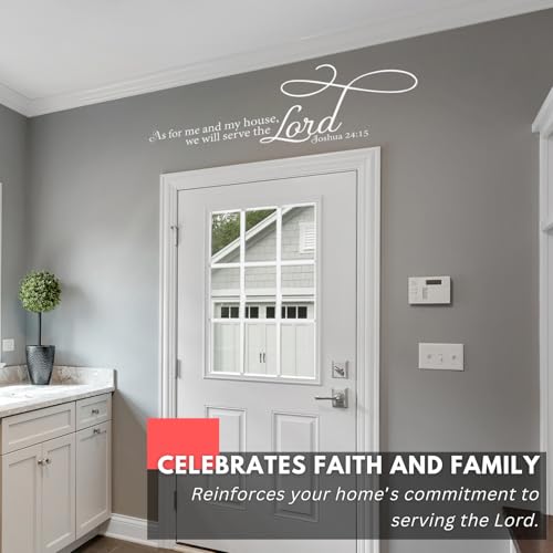 My Vinyl Story - As For Me and My House We Will Serve the Lord Wall Decal - Bible Verse Inspirational Sticker Quote, Christian Vinyl Art Decor for Home Living Room Affirmation, Removable (Black 32x10) - color: Black, size: 31x10 inches