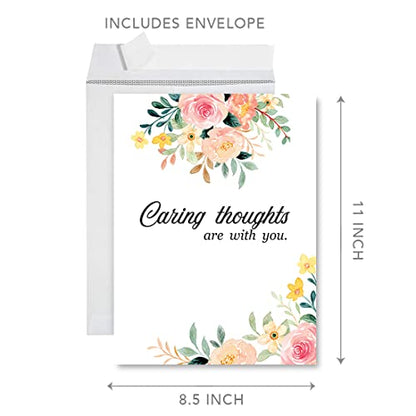 Andaz Press Jumbo Sympathy Card with Envelope, Sorry For Your Loss Card, Caring Thoughts Are With You, Pets, Condolences Card with Big Blank Space to Send to Friends, Family, 8.5" x 11", 1-Pack - color: Caring Thoughts Are With You 1