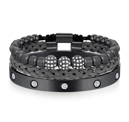 WFYOU Stainless Steel Bracelets for Men Gold Cuff Bracelet Birthday Gifts - color: Black 1