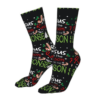 Happy New Year 2024 Unisex Sports Socks - Winter Casual Dress Fashion Socks - color: Jesus is the Reason for the Christmas Season-2