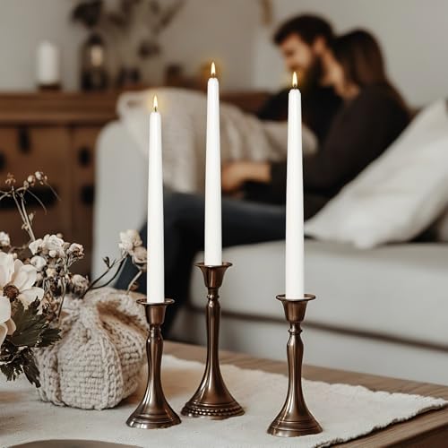 12 Pack 10 inch White Taper Candles, Dripless Smokeless Unscented - color: White, size: 12Pack