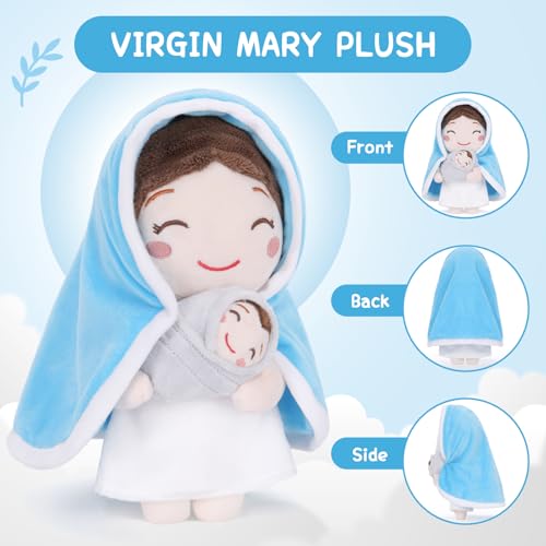 FunisFun Jesus Plush Virgin Mary Stuffed Animal Doll Ideal Gifts for Christian Church Religious Party Favors Christmas (Virgin Mary) - style: Virgin Mary