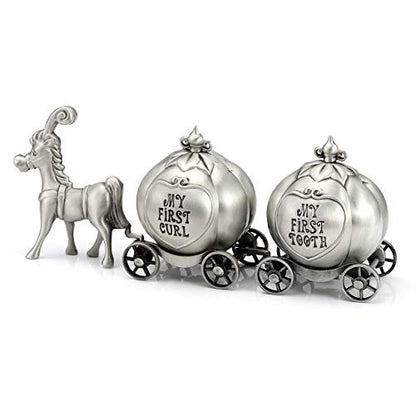 Silver Tooth Holder My First Tooth and Curl Keepsake Box Set for Child Kids