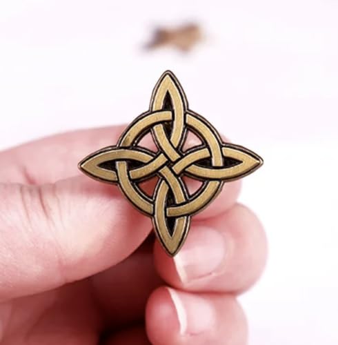 Celtic Knot Symbol Medieval Interlocking Pattern Star Welsh Gaelic Cornish Insular Art Christian Design 1.2" Enamel Pin Badge