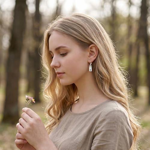 Mountain Mustard Seed Earrings for Women 925 Sterling Silver Lotus/Cross Dangle Drop Earring Christian Jewelry Outdoor Birthday Graduation Gifts - style: Mountain-A