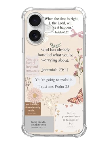 Christian Boho Faith Quote Phone Case Compatible with iPhone 17, God Collage Cover for iPhone 17, Cool TPU Phone Case Cover - color: Christian Boho