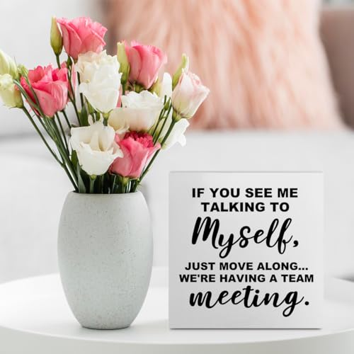 Funny Office Supplies Rustic Desk Decor White Wooden Box Sign - color: White0376