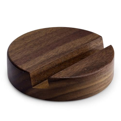 Gosknor Wood Phone Stand, Single Slot Round Phone Holder Portable Mobile