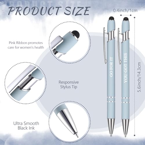 Zonon 12 Pcs Inspirational Pens, Motivational Ballpoint Pen Gifts for Women - color: Morandi, style: Boss Lady
