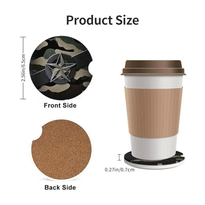 Car Coasters for Cup Holder 2 Pack - Camo Star - color: Camo Star