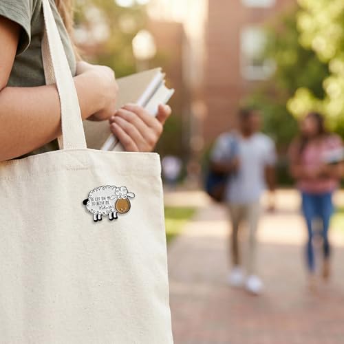 Christian Sheep Enamel Pin, Cute Lamb Lapel Pin Religious Jewelry, Jesus The Good Shepherd Badge for Backpacks, Jackets, Hats, Faith Based Gift for Men Women, White