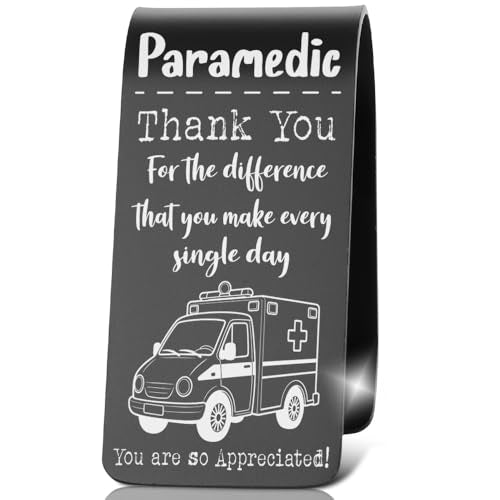 FOUGSTA Stainless Steel Car Visor Clip, Gratitude Gift for Paramedics, Heartfelt Keepsake for Emergency Medical Professionals, Inspirational Present for Paramedic Staff, XXE9 - color: Black-E9