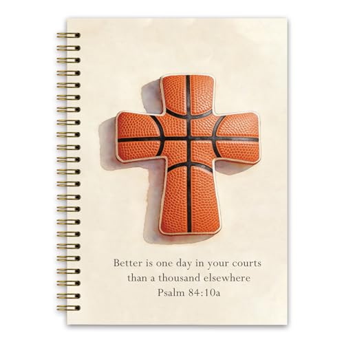 Christian Basketball Notebook, Basketball Coach Gifts for Men & Women & Players, Church Notes Bible Journal for Boys Kids, Prayer Bible School Supplies Notebooks,5.5x8.3 Inches(Orange) - color: Orange Basketball
