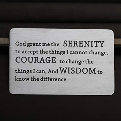 TGBJE Inspirational Wallet Card Inspirational Christian Bible Verse Gift Religious Gift Serenity Prayer Gift God Grant Me The Serenity to Accept The Things Gift - color: SERENITY Wallet Card