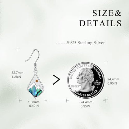 AOBOCO Mustard Seed Earrings for Women Sterling Silver Mountain Cross Earrings Dangle Christian Religion Jewelry Mothers Day Birthday for Mom Wife Friends - style: Mustard Seed abalone shellfish