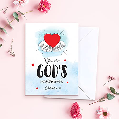 S&O Scripture Cards - Set of 24 Boxed Bible Verse Blank sheets with Envelopes - Christian Message Inspirational Prayer Prints, 6 Designs - Faith-Based Stationery with Spiritual Verses - size: Set of 24