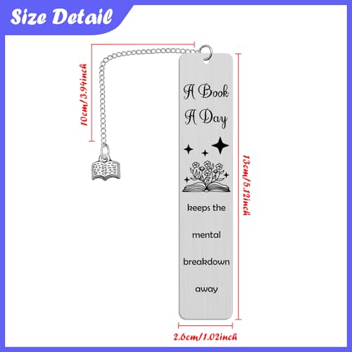 Inspirational Gift for Book Lovers Bookmarks for Women Men Reading Gifts for Bookish Stainless Steel Book Markers Encouragement Gifts for Friends Readers Bookmark for Bookworms - color: Book Lovers Bookmark