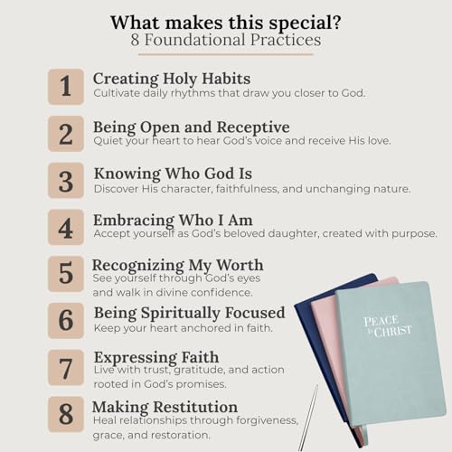 Prayer Journal – Peace in Christ 12-Week Guided Christian Prayer Journal for Women & Men with Daily Prayer Prompts, Scripture, Gratitude & Reflection for Spiritual Growth - color: Green