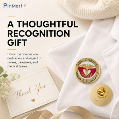 PinMart Nurse Lapel Pin Our Caring Makes a Difference – Gold Enamel Nursing Pin Badge for RN CNA Medical Assistant – Nurse Pinning Ceremony, Graduation & Healthcare Gifts - style: 10 Pack