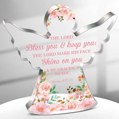 Gerrii Christian Gifts Women Angels Spiritual Desk Decor, Floral Angle - style: Floral Angle