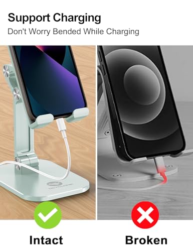 OCYCLONE Cell Phone Stand for Desk, Foldable Phone Holder, Light Green - color: Light Green