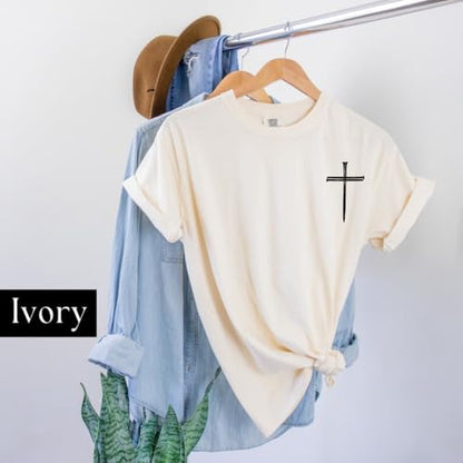 Minimalist Christian Cross Shirt – Simple Jesus Tee, Bible Verse Faith Shirt, Motivational Religious Top for Men & Women, Christian Gift Idea