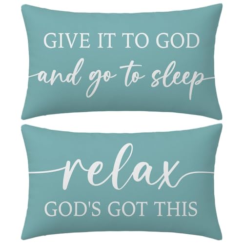 Decorative Throw Pillow Covers 12x20 Inch Set of 2 – Turquoise - color: Turquoise