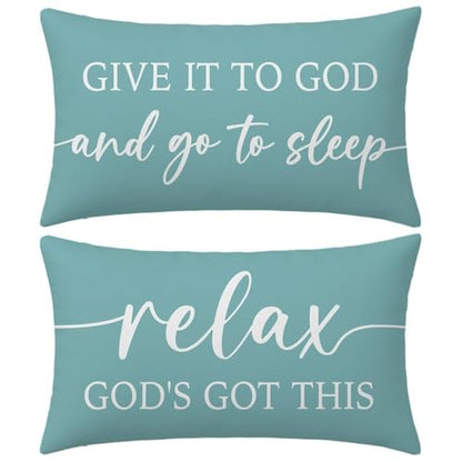 Decorative Throw Pillow Covers 12x20 Inch Set of 2 – Turquoise - color: Turquoise