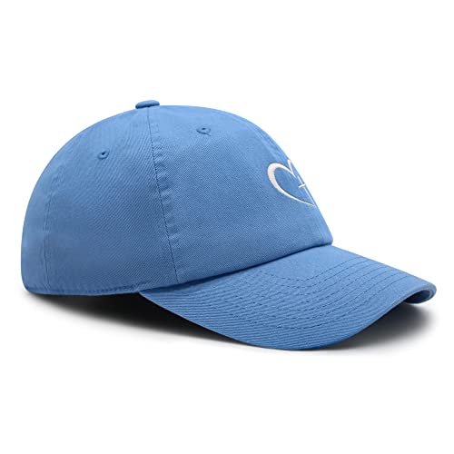 JPAK Heart and Cross Premium Dad Hat Embroidered Cotton Baseball Cap Christian Faith - color: Light Blue
