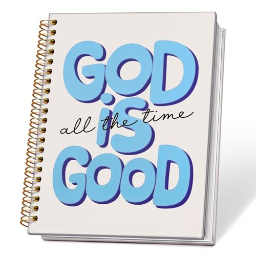 Blue Christian Notebook for Women, God is Good All the Time Bible Journaling, Prayer Journal for Woman, Church Notes Notebook, Scripture Hardcover Spiral Notebooks 5.5x8.3 Inch - color: 03-Bible-Blue