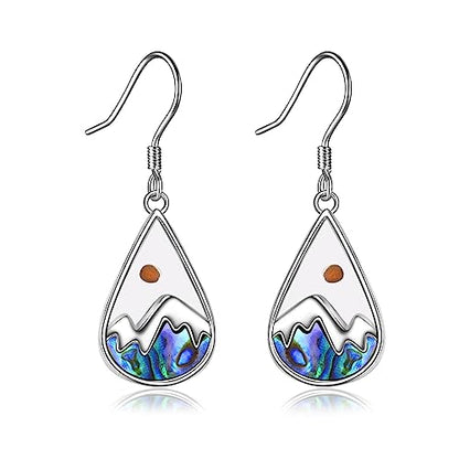 AOBOCO Mustard Seed Earrings for Women Sterling Silver Mountain Cross Earrings Dangle Christian Religion Jewelry Mothers Day Birthday for Mom Wife Friends - style: Teardrop Mountain Earrings