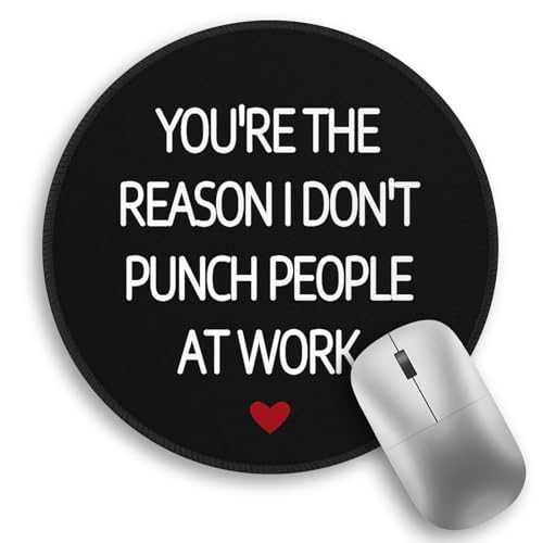 Funny Work Mouse Pad, Small Round Mousepad for Desk, Laptop - color: Funny Coworker Sign