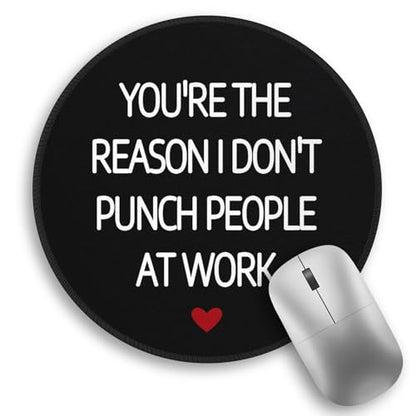 Funny Work Mouse Pad, Small Round Mousepad for Desk, Laptop - color: Funny Coworker Sign