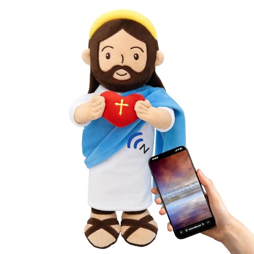 Yelakey 14" Jesus Plush Doll W/NFC Daily Bible Verse for Kids