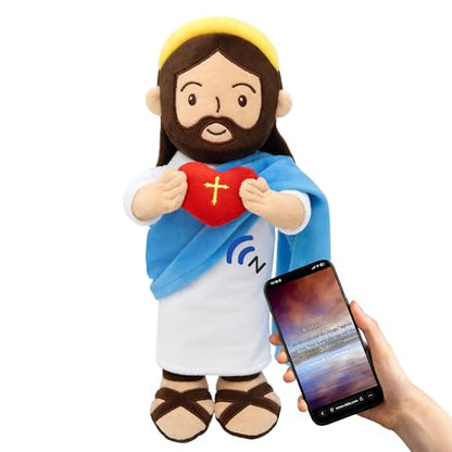 Yelakey 14" Jesus Plush Doll W/NFC Daily Bible Verse for Kids