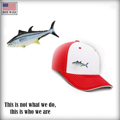 Bluefin Tuna Fish Pin, Pewter, Lapel, Hat, Pins, Brooch, Brooches, Jewelry, Gift, Handmade in the USA, 200 Fish Designs Available. S009Z - color: Hand Painted