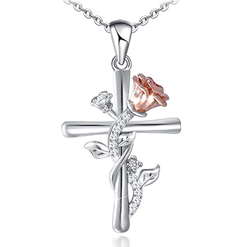 Distance Cross Necklace for Women 925 Sterling Silver Jewelry Pendant Necklace for Mom Wife Gift for Mother's Day or Birthday - style: Cross Necklace