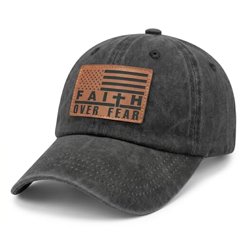 Jesus Faith Christian Hat for Men Women - Vintage Distressed Cotton Baseball Cap - Religious Church Gift Dad Hat - color: Mz-faith Over Fear