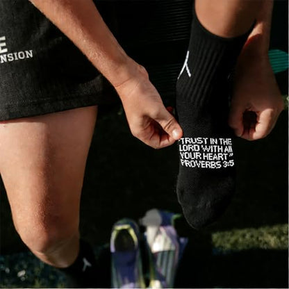6 Pairs Christian Socks Cross Prayer Socks with Bible Verse,Christian Gift for Man Women Youth Birthday Christmas - color: 3:5-black