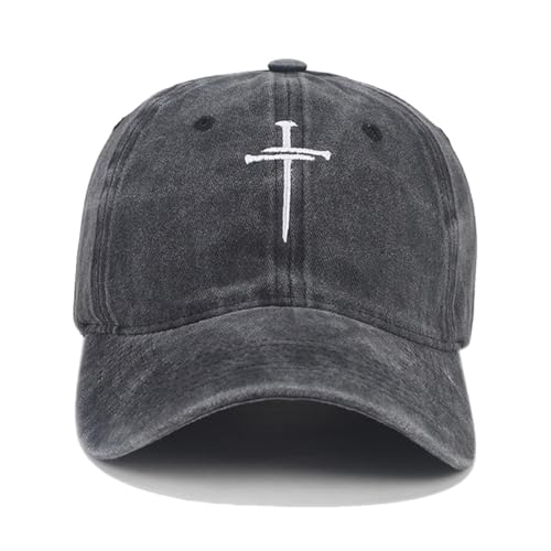 Quanhaigou Baseball Cap Dad Hat Adjustable Fashion Hats for Men Women Polo Trucker Unisex Style Headwear - color: Black Cross