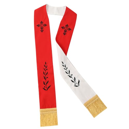 BLESSUME Church Clergy Pastor Reversible Stole - color: Red and White 2