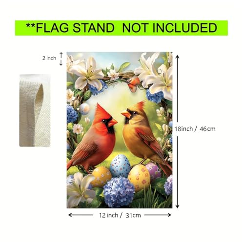 Easter He is Risen Garden Flags for Outside 12x18 Double Sided - color: Cardinal-Easter, size: 12x18 Inches
