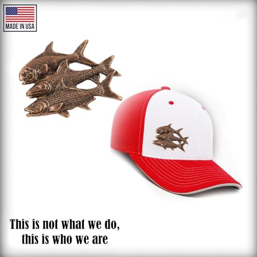 Grand Slam Bonefish Tarpoon Fish Pin, Pewter, Lapel, Hat, Pins, Brooch, Brooches, Jewelry, Gift, Handmade in the USA, 200 Fish Designs Available. S035PRZ - color: Copper Plated