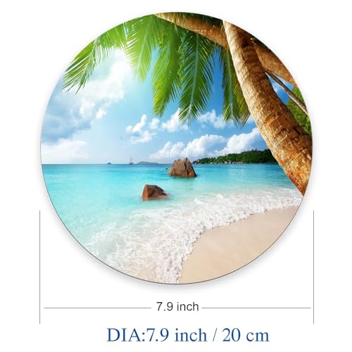 Tropical Palm Tree Round Mouse Pad,Non-Slip Rubber Base Wireless Gaming MousePads for Computers Laptop Office,Cute Mouse Pads with Designs for Women Men 7.9×7.9×0.12 inches - color: Tropical Palm Tree