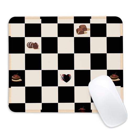 Square Mouse Pad with Non-Slip Rubber Base,Home Office Decoration Desktop Accessory, Laptop Mouse Pad for Office Laptops,9.4x7.8x0.12in(Black and White Checkered 2) - color: Black and White Checkered 2