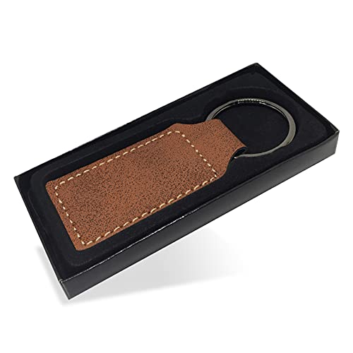 LaserGram Rectangle Keychain, Christian Cross, Personalized Engraving Included - color: Rustic With Gold