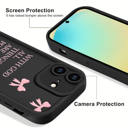 Psalm 46:5 Bible Verse Jesus Christian Bow Phone Case for iPhone 17e/iPhone 16e Case Shockproof Soft Protective for Women Men Cover Funda for iPhone 17e/iPhone 16e 6.1 Inch - color: Bow