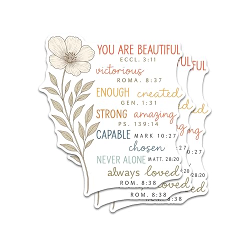 You are Flower Enough Beautiful Chosen Bible Verse Sticker 3Pcs Decals Vinyl Waterproof - Journaling Christian Jesus Sticker for Water Bottles, Phone Laptop - color: Holo You Are