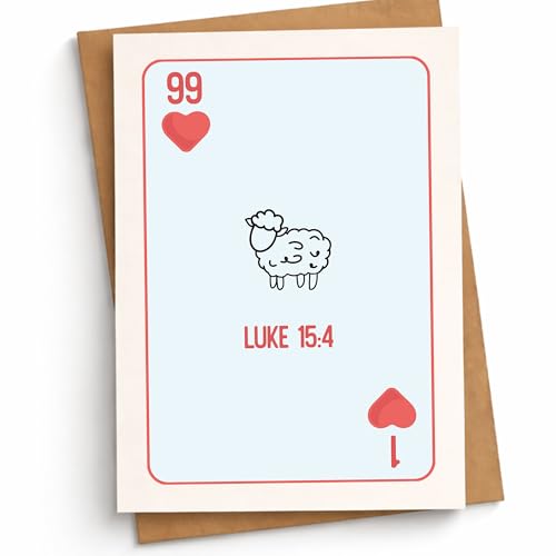 Christian Greeting Card Inspirational Encouragement Cards Luke 15:4 Bible Verse Heartfelt Faith Based Gift for Faith Prayer Family Friend Pastor Sunday School Student Church Member Ministry - color: 99/1 Luke 15:4