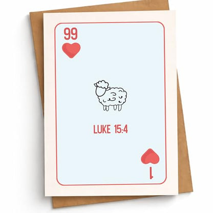 Christian Greeting Card Inspirational Encouragement Cards Luke 15:4 Bible Verse Heartfelt Faith Based Gift for Faith Prayer Family Friend Pastor Sunday School Student Church Member Ministry - color: 99/1 Luke 15:4